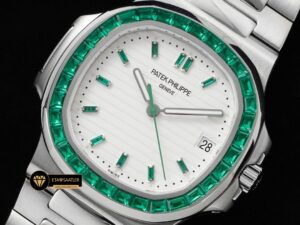 Patek Philippe Nautilus Çelik 40mm Jumbo 5711 Taşlı Beyaz Kadran ETA