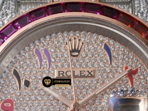 Rolex Datejust 126300 Arap Rakamlı Kadran 41mm Full Taş Rose Kasa 3235 ETA
