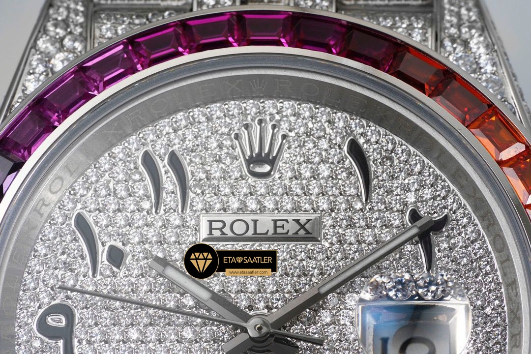 Rolex Datejust 126300 Rainbow Bezel 41mm Arabic Numerals Dial 3235 ETA
