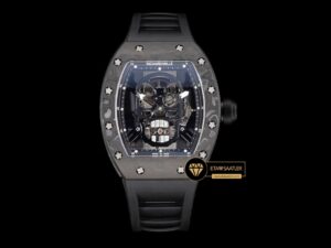 Richard Mille RM052 Taşlı Kafatası Kadran Siyah Carbon Çerçeve YSF Tourbillon V2 ETA