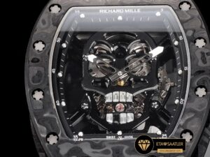 Richard Mille RM052 Taşlı Kafatası Kadran Siyah Carbon Çerçeve YSF Tourbillon V2 ETA