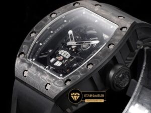 Richard Mille RM052 Taşlı Kafatası Kadran Siyah Carbon Çerçeve YSF Tourbillon V2 ETA