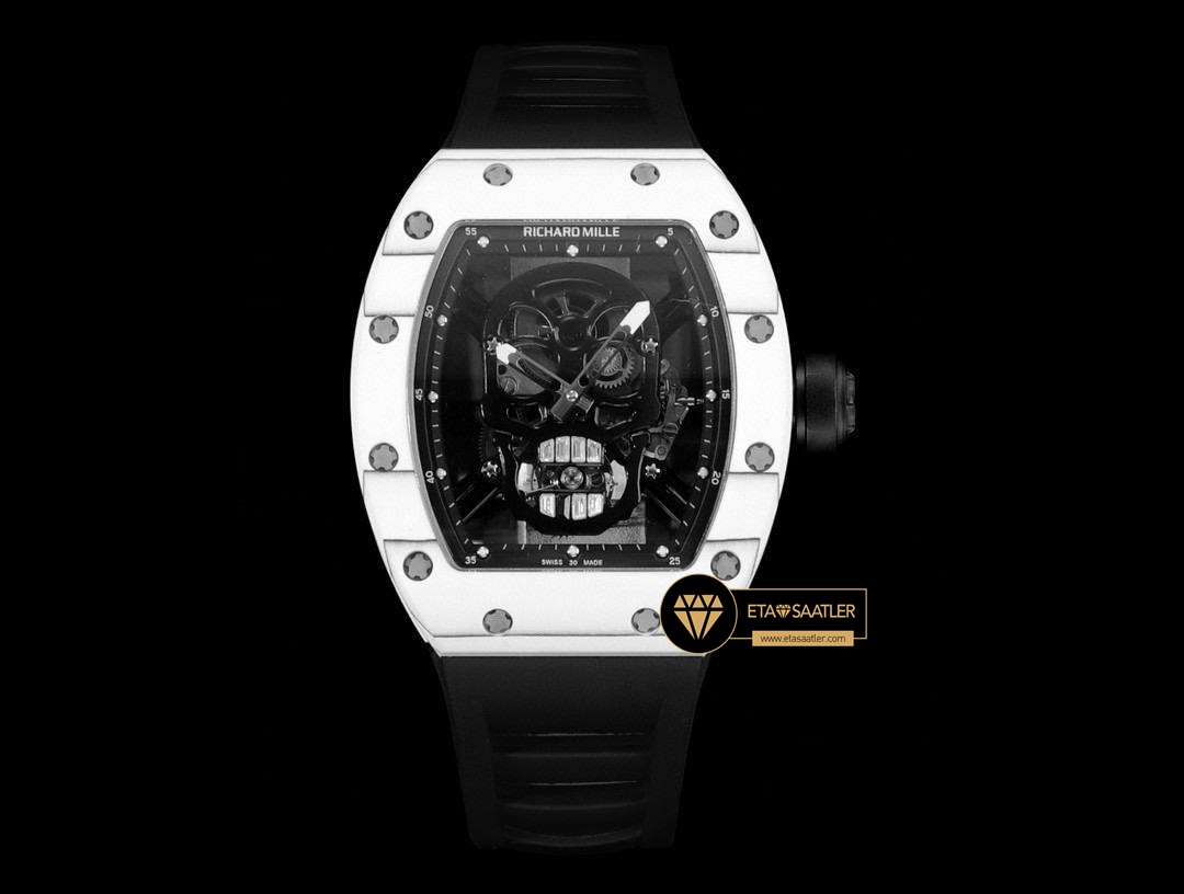 Richard Mille RM052 Taşlı Kurukafa Kadran Carbon Kasa YSF Tourbillon V2 ETA