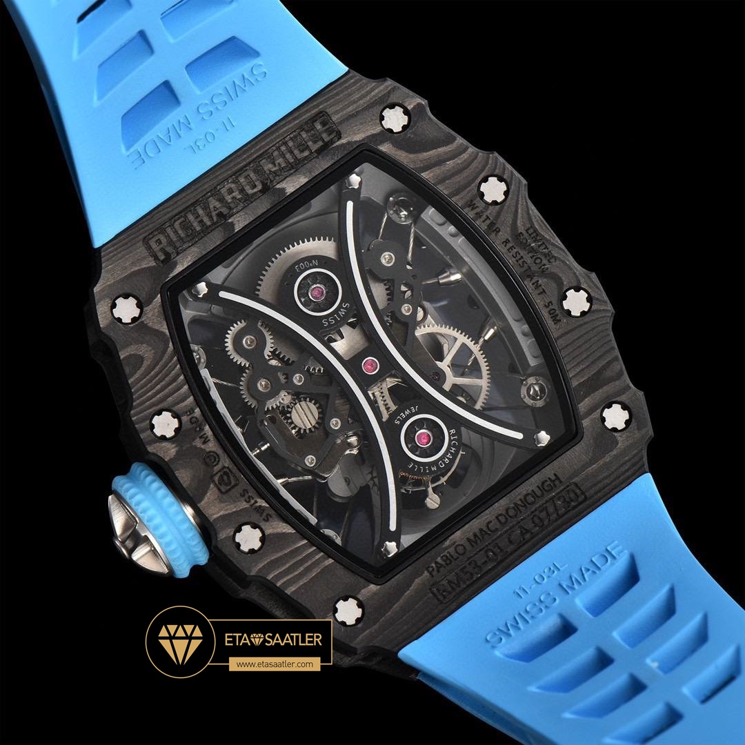 Richard Mille RM053-01 Skeleton Dial Real Forge Carbon Rubber Strap YSF Tourbillon V2 ETA