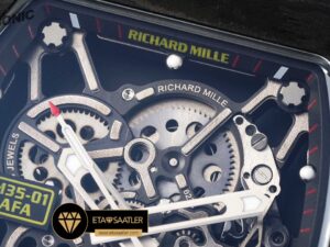 Richard Mille RM35-01 İskelet Kadran NTPT Carbon Kasa Turuncu Kauçuk Kordon SONIC V2 ETA