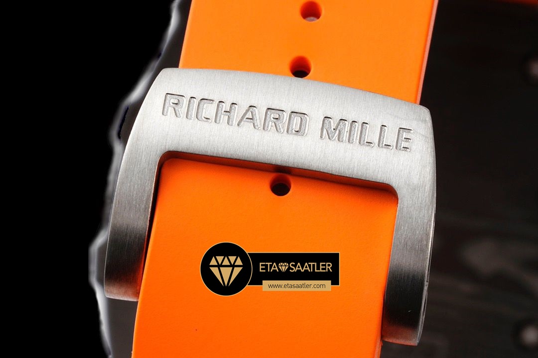 Richard Mille RM35-01 İskelet Kadran NTPT Carbon Kasa Turuncu Kauçuk Kordon SONIC V2 ETA