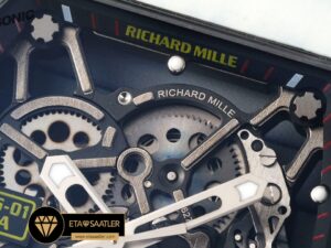 Richard Mille RM35-01 NTPT Beyaz Carbon Kasa Kırmızı Örme Deri Kordon SONIC V2 ETA