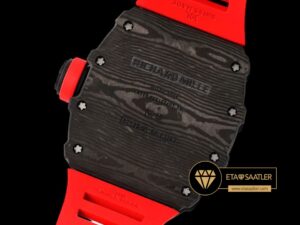 Richard Mille RM35-01 NTPT Carbon Kasa İskelet Kadran Kırmızı Kauçuk Kordon SONIC V2 ETA