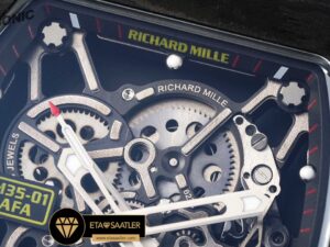 Richard Mille RM35-01 NTPT Carbon Kasa İskelet Kadran Sarı Kauçuk Kordon SONIC V2 ETA