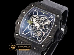 Richard Mille RM35-01 NTPT Carbon Kasa Örme Deri Kordon İskelet Kadran SONIC V2 ETA