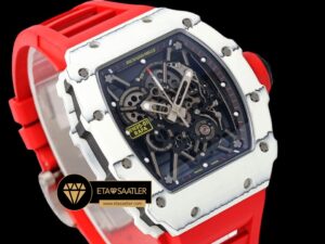 Richard Mille RM35-01 RAFA Beyaz NTPT Carbon Kasa Kırmızı Kauçuk Kordon SONIC V2 ETA