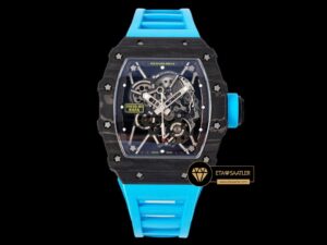 Richard Mille RM35-01 RAFA Carbon Kasa İskelet Kadran Mavi Kauçuk SONIC V2 ETA