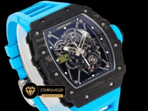 Richard Mille RM35-01 RAFA Carbon Kasa İskelet Kadran Mavi Kauçuk SONIC V2 ETA