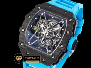 Richard Mille RM35-01 RAFA Carbon Kasa İskelet Kadran Mavi Kauçuk SONIC V2 ETA