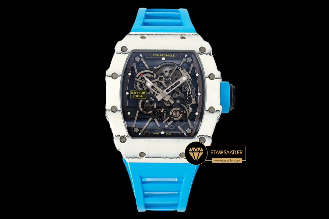 Richard Mille RM35-01 RAFA İskelet Kadran NTPT Carbon Kasa Kauçuk Kordon SONIC V2 ETA