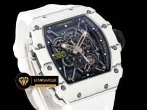 Richard Mille RM35-01 Rafael Nadal Beyaz NTPT Carbon Kasa İskelet Kadran SONIC V2 ETA