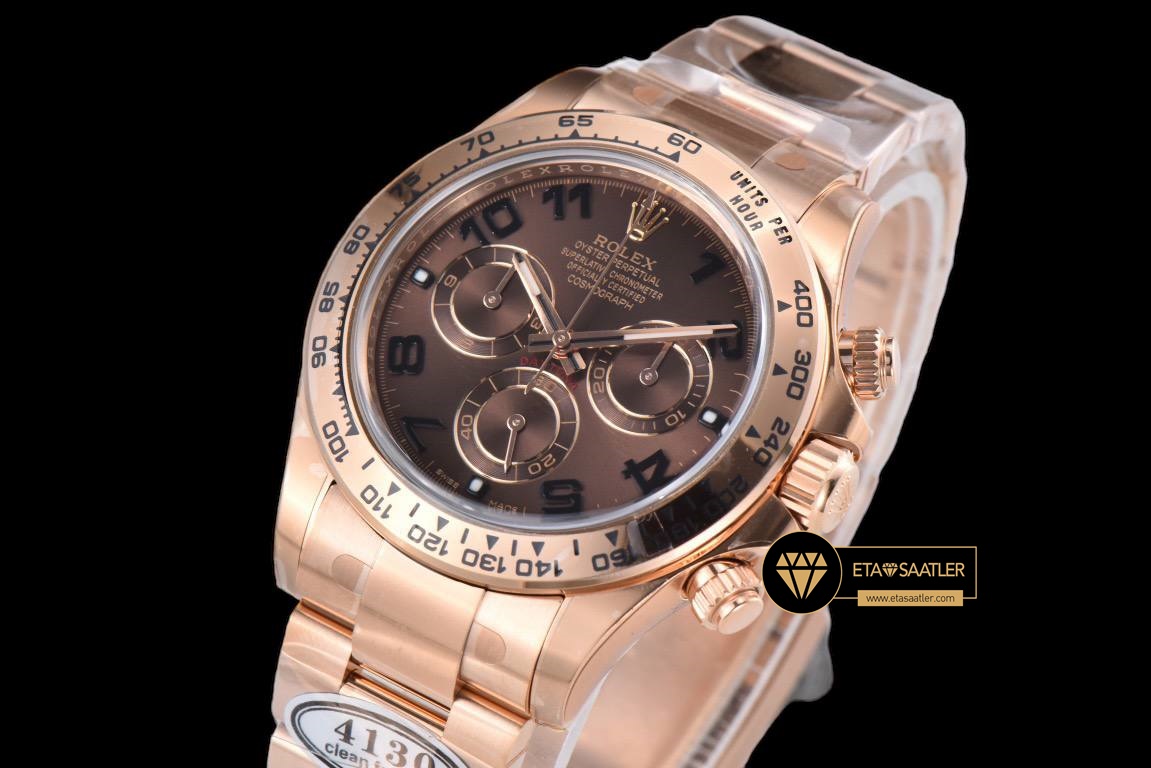 Rolex Daytona 116505 Rakamlı Kahve Kadran 904L Çelik Clean 4130 V2 ETA