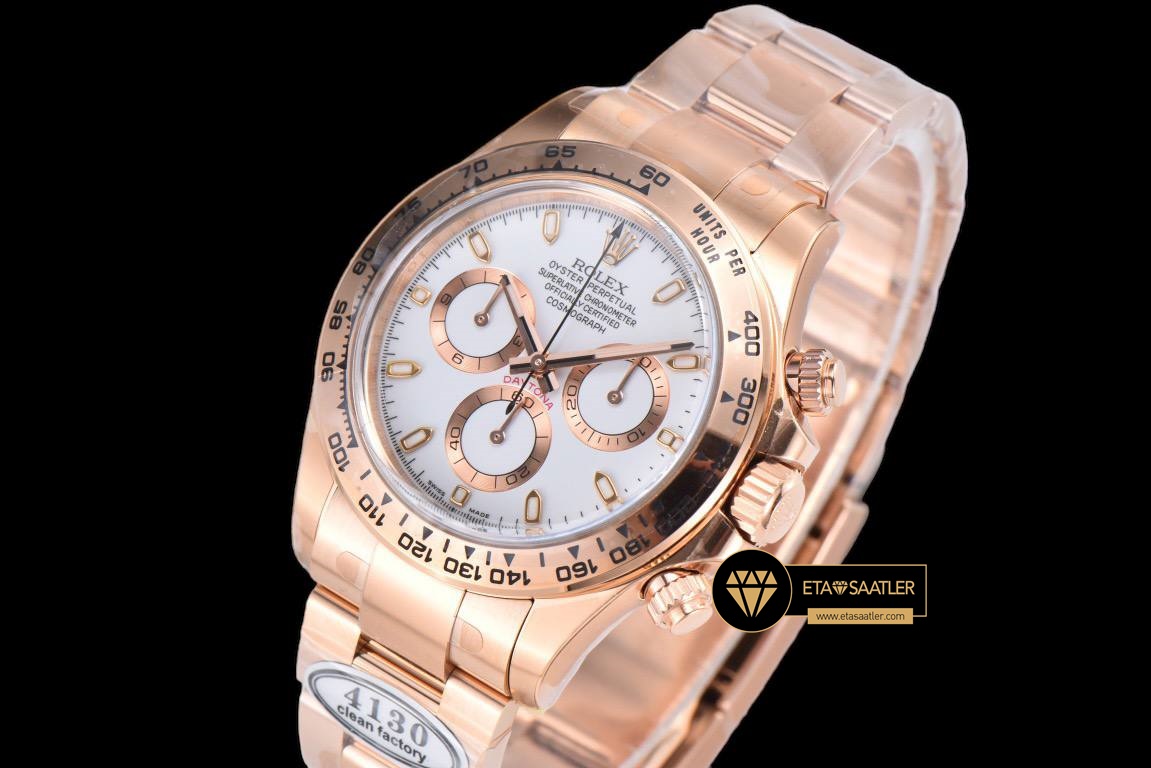 Rolex Daytona 116508 Chronograph 904L Rose Çelik Clean 4130 V2 ETA (3) Rolex Daytona 116508 Chronograph 904L Rose Çelik Clean 4130 V2 ETA