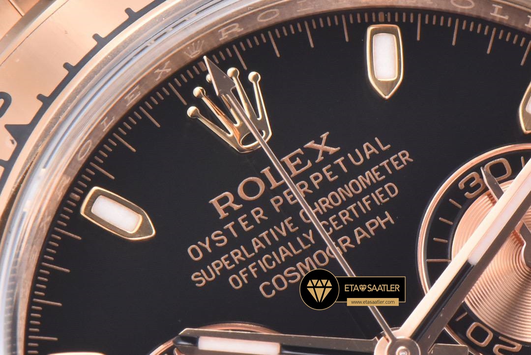 Rolex Daytona 116508 Rose Çelik Siyah Kadran Clean 4130 V2 ETA
