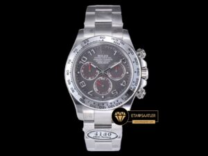 Rolex Daytona 116509 Rakamlı Gri Kadran 904L Çelik Clean 4130 V2 ETA