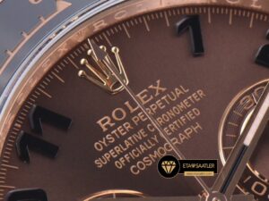 Rolex Daytona 116515RG Rakamlı Kahverengi Kadran Kauçuk Kordon Clean 4130 V2 ETA