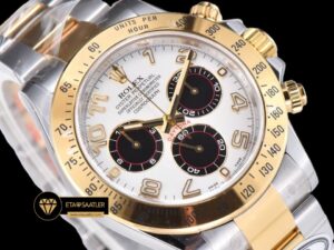 Rolex Daytona 116523 Rakamlı Beyaz Kadran 904L Çelik Clean 4130 V2 ETA