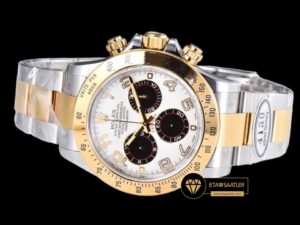 Rolex Daytona 116523 Rakamlı Beyaz Kadran 904L Çelik Clean 4130 V2 ETA