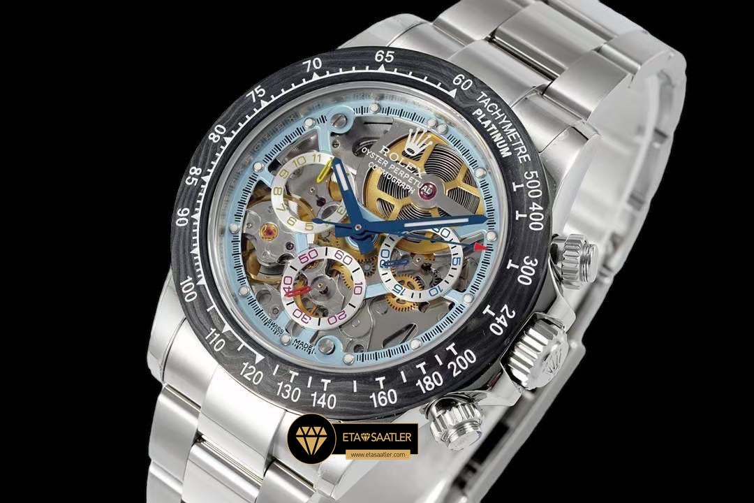 Rolex Daytona Juan Pablo Montoya Sonic Karbon Bezel İskelet Kadran Super Clone ETA