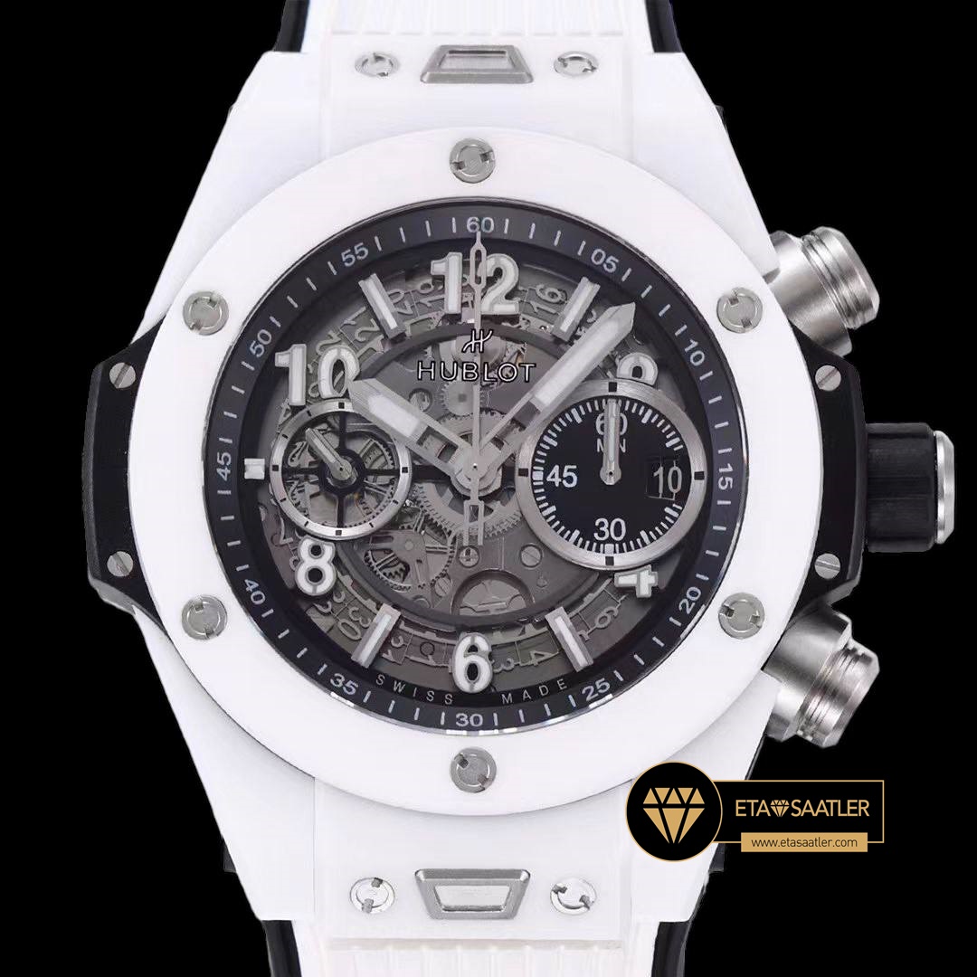 Hublot Big Bang Unico Beyaz Seramik HUB1280 İskelet Kadran Super Clone ETA