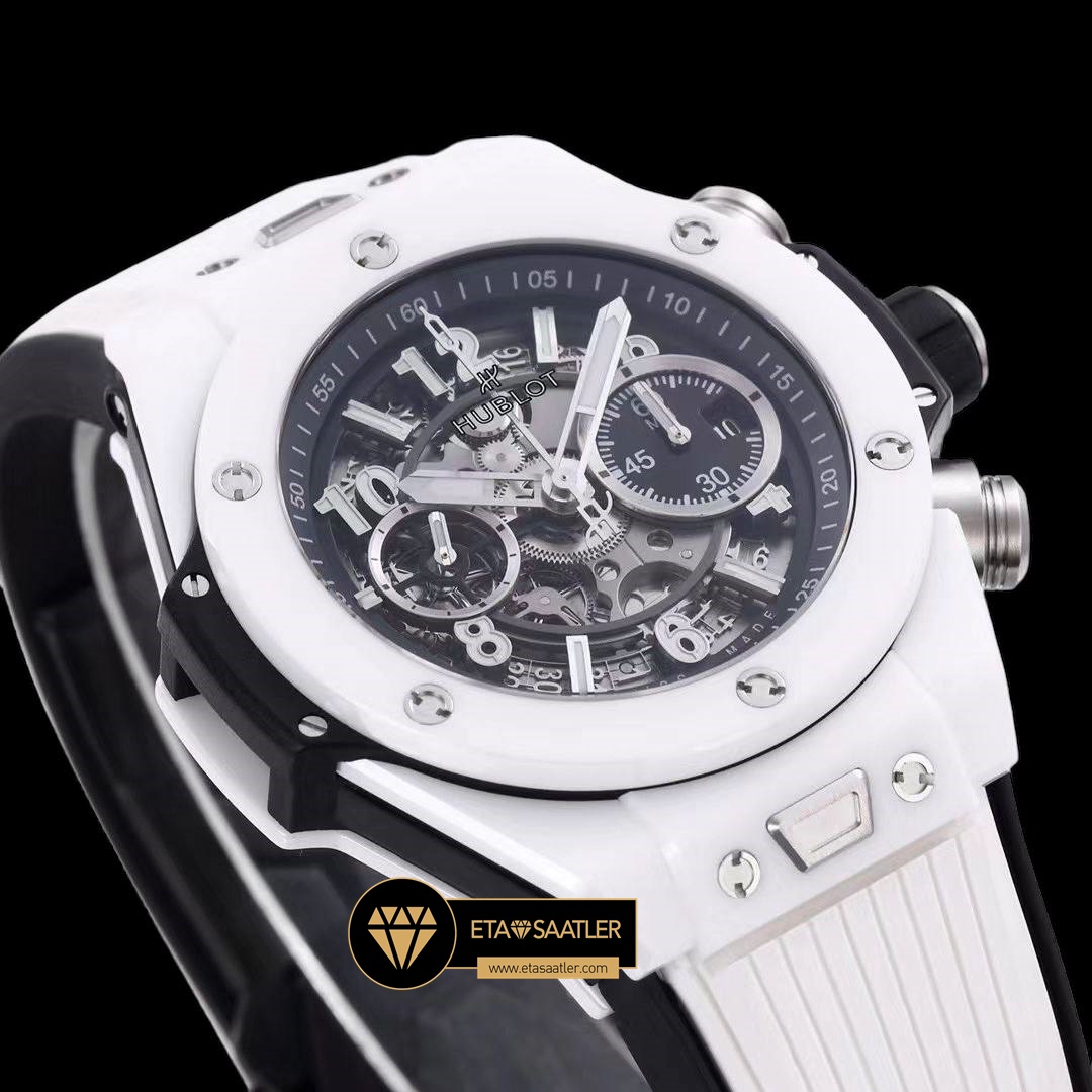 Hublot Big Bang Unico Beyaz Seramik HUB1280 İskelet Kadran Super Clone ETA