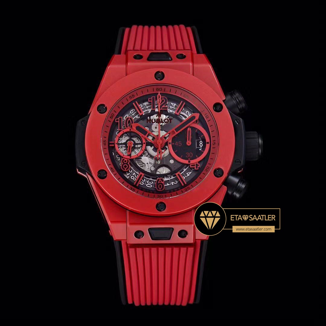 Hublot Big Bang Unico Kırmızı Seramik HUB1280 İskelet Kadran Super Clone ETA