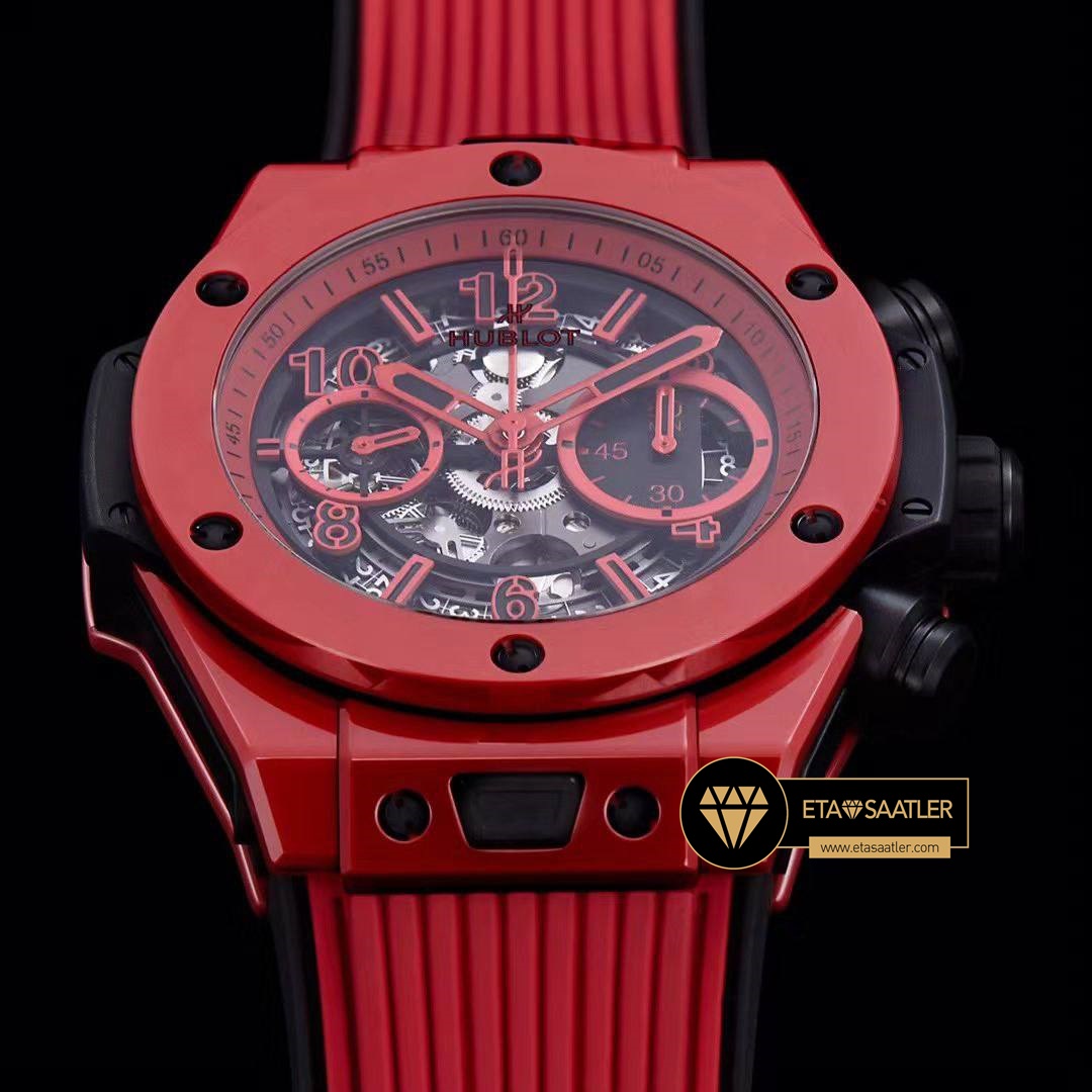 Hublot Big Bang Unico Kırmızı Seramik HUB1280 İskelet Kadran Super Clone ETA