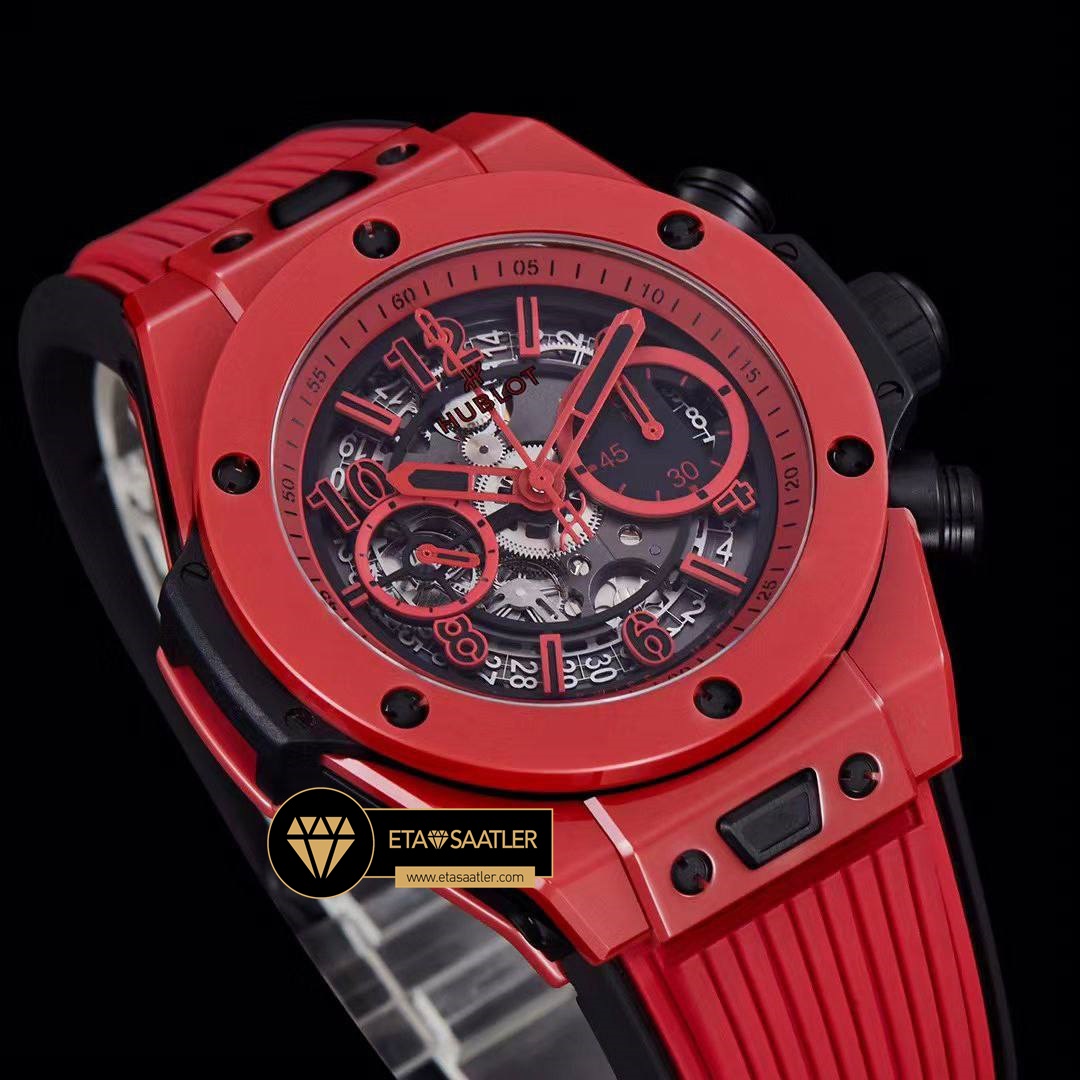 Hublot Big Bang Unico Kırmızı Seramik HUB1280 İskelet Kadran Super Clone ETA