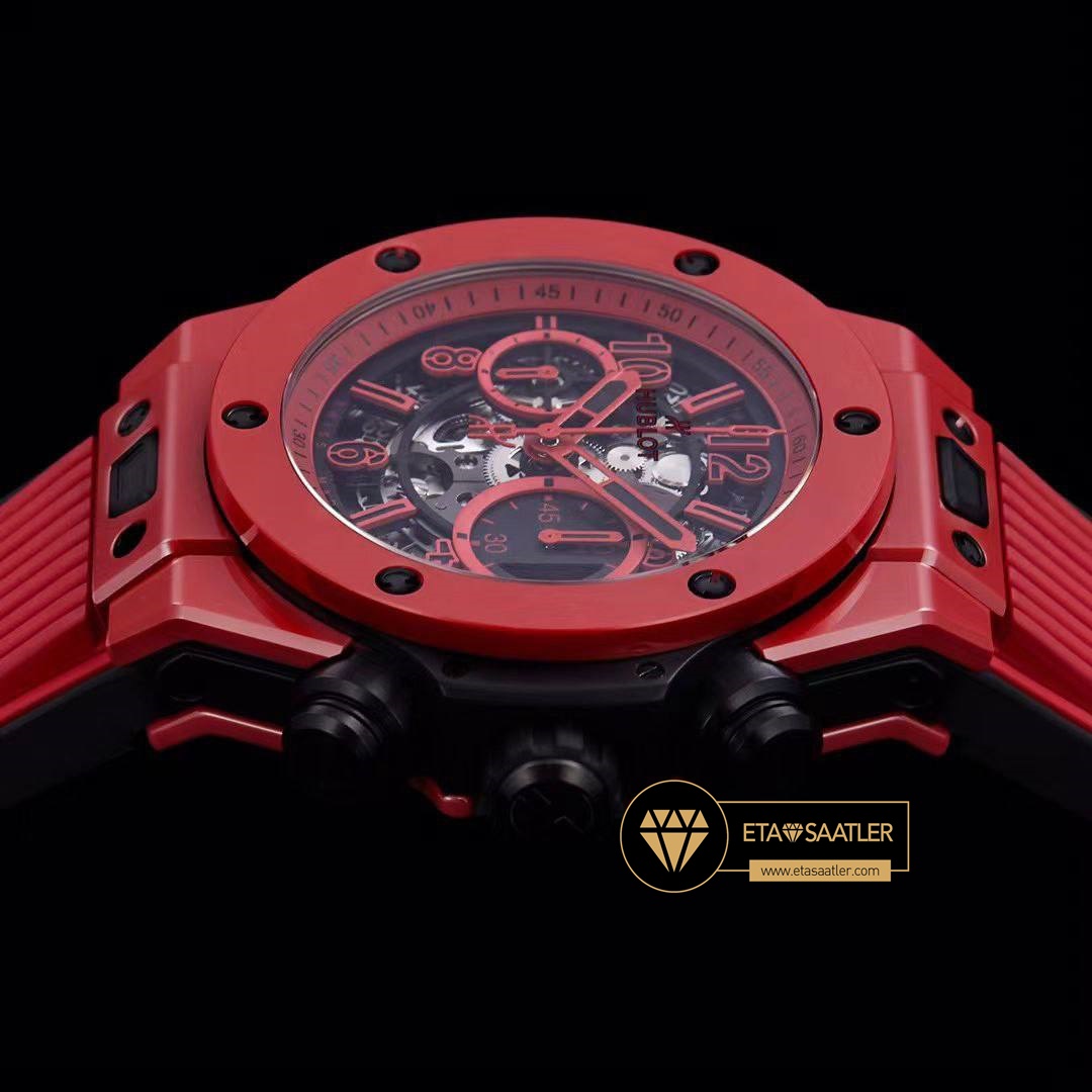 Hublot Big Bang Unico Kırmızı Seramik HUB1280 İskelet Kadran Super Clone ETA