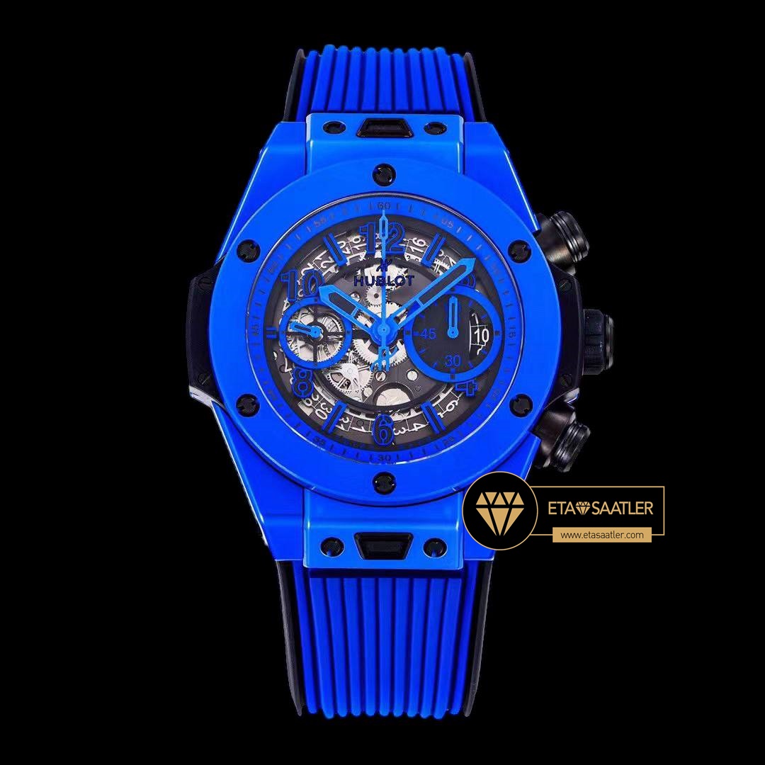 Hublot Big Bang Unico Mavi Seramik HUB1280 İskelet Kadran Super Clone ETA