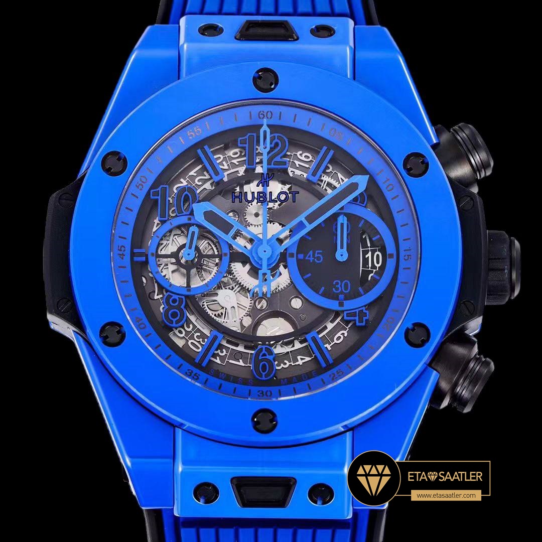 Hublot Big Bang Unico Mavi Seramik HUB1280 İskelet Kadran Super Clone ETA