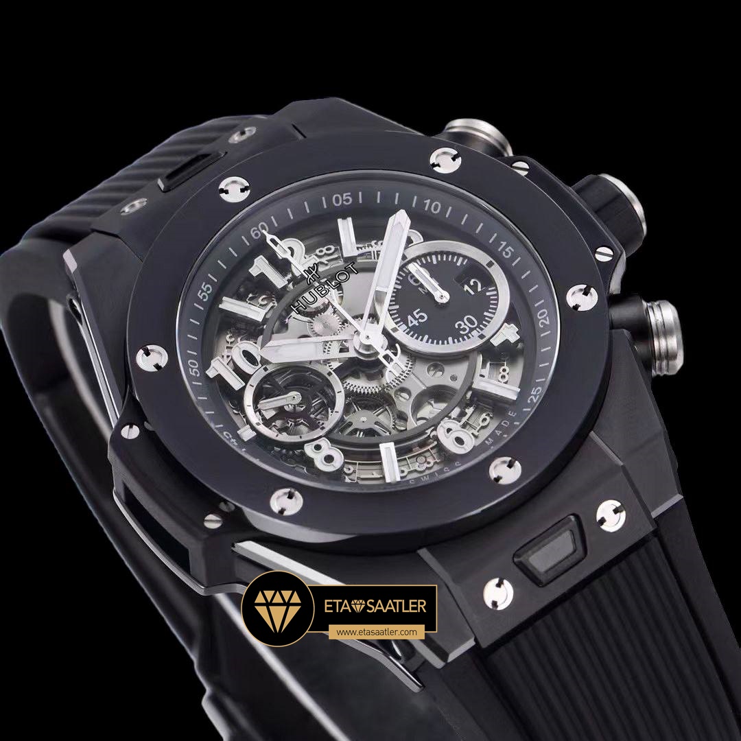 Hublot Big Bang Unico Siyah Seramik HUB1280 İskelet Kadran Super Clone ETA