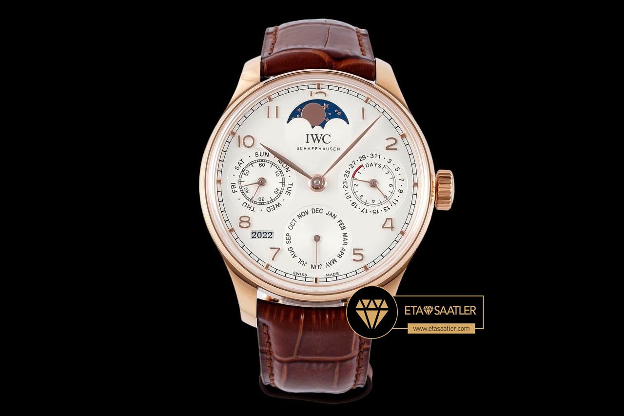 IWC Portuguese IW503302 Rose Çelik Perpetual Calendar Super Clone ETA