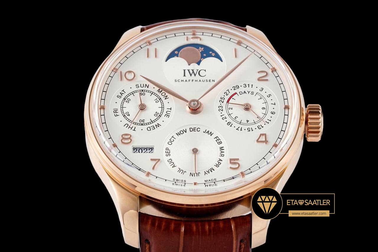 IWC Portuguese IW503302 Rose Çelik Perpetual Calendar Super Clone ETA (2) IWC Portuguese IW503302 Rose Çelik Perpetual Calendar Super Clone ETA