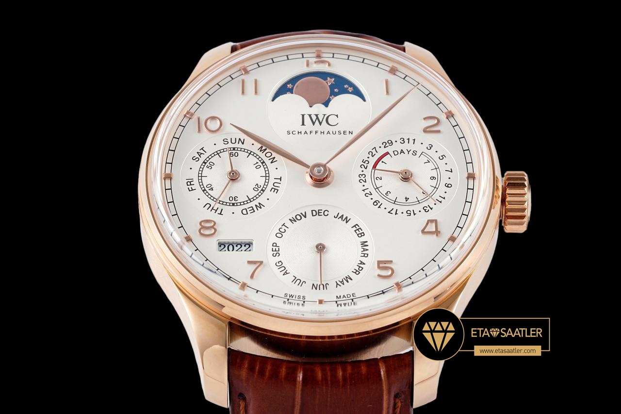 IWC Portuguese IW503302 Rose Çelik Perpetual Calendar Super Clone ETA