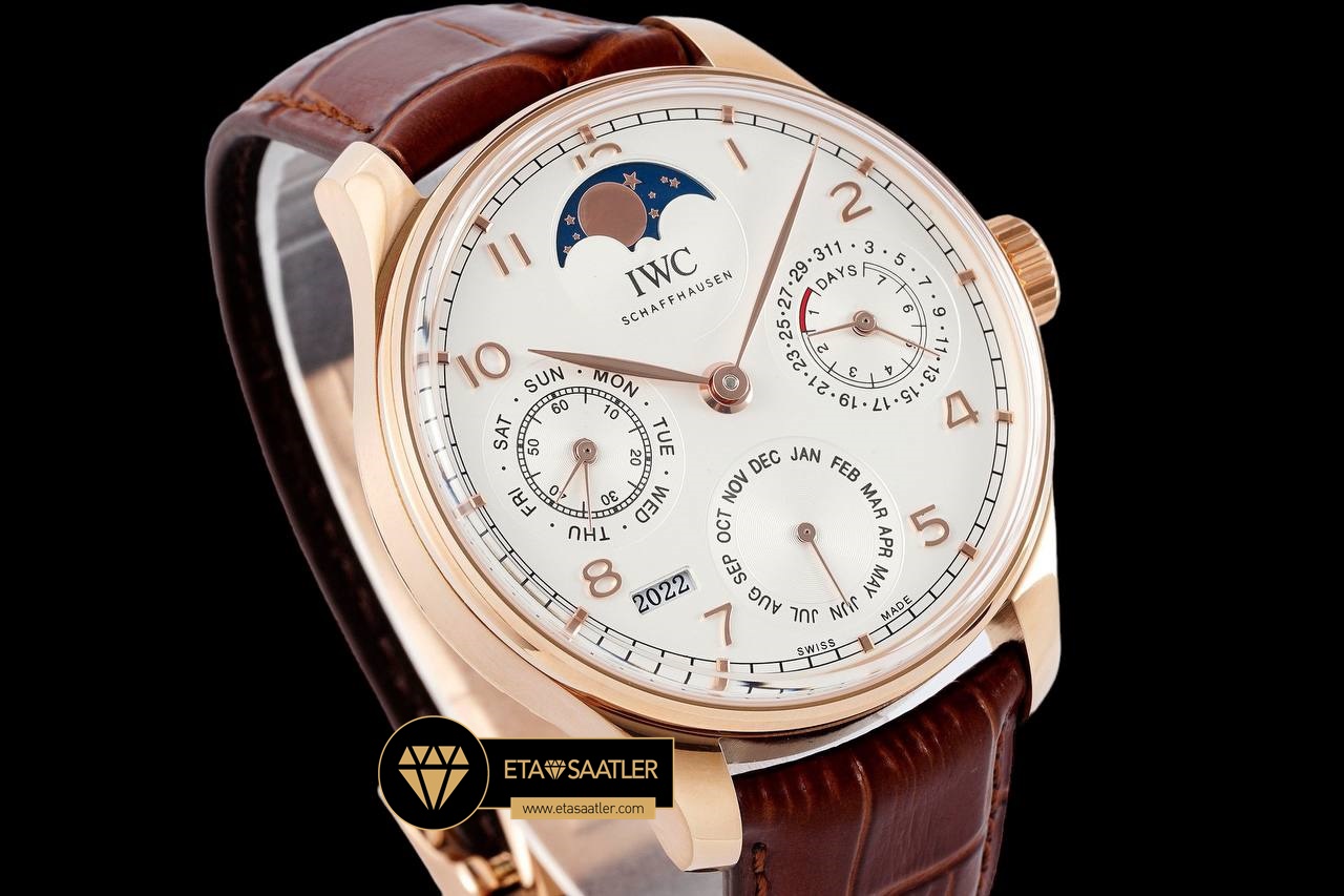 IWC Portuguese IW503302 Rose Çelik Perpetual Calendar Super Clone ETA