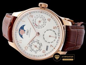 IWC Portuguese IW503302 Rose Çelik Perpetual Calendar Super Clone ETA