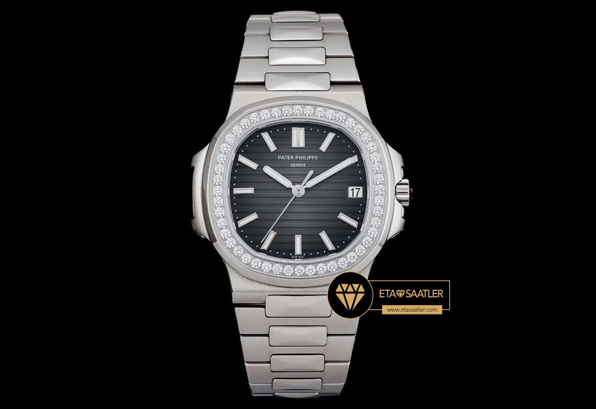 Patek Philippe Aquanaut 5167 Taşlı Bezel Siyah Kadran 40mm Super Clone ETA