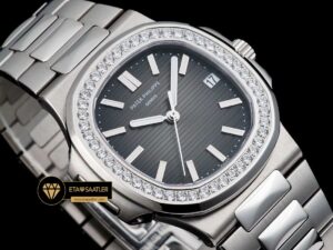 Patek Philippe Aquanaut 5167 Taşlı Bezel Siyah Kadran 40mm Super Clone ETA