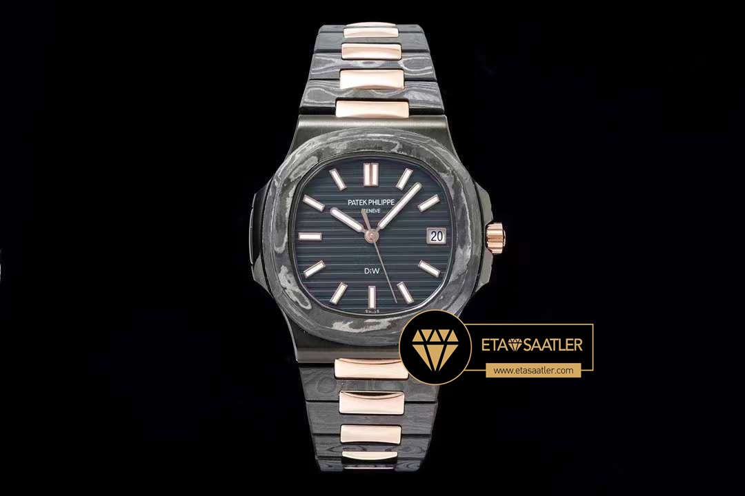 Patek Philippe Diw Nautilus Rose Jumbo 5711 Siyah Kadran Super Clone ETA