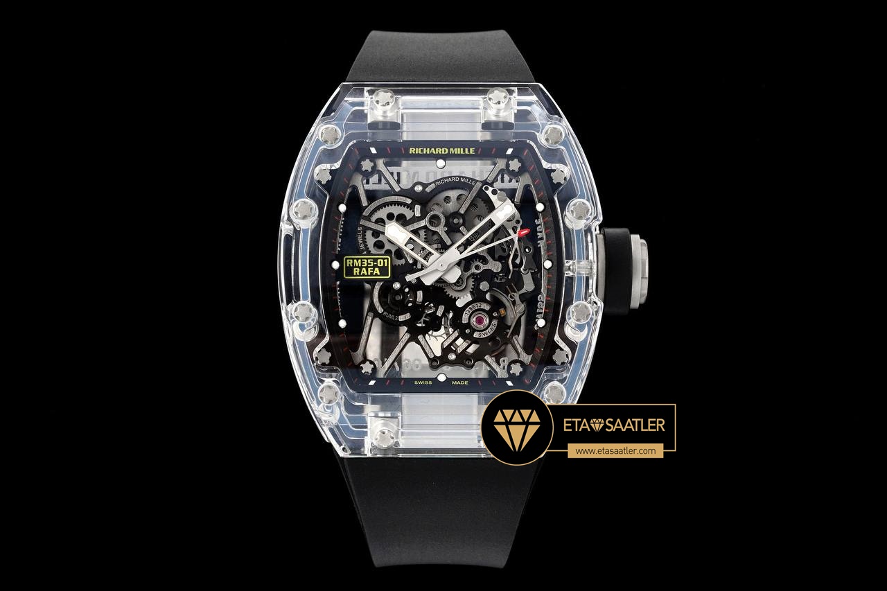 Richard Mille AET RM35-01 Karbon DLC Safir Cam Kasa SONIC V2 ETA