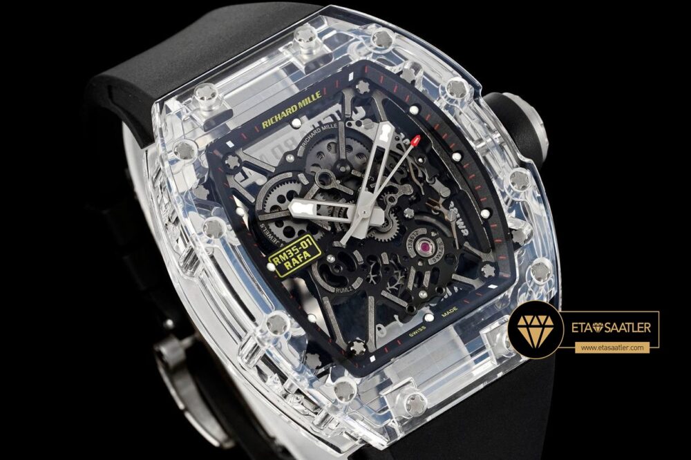 Richard Mille AET RM35-01 Karbon DLC Safir Cam Kasa SONIC V2 ETA