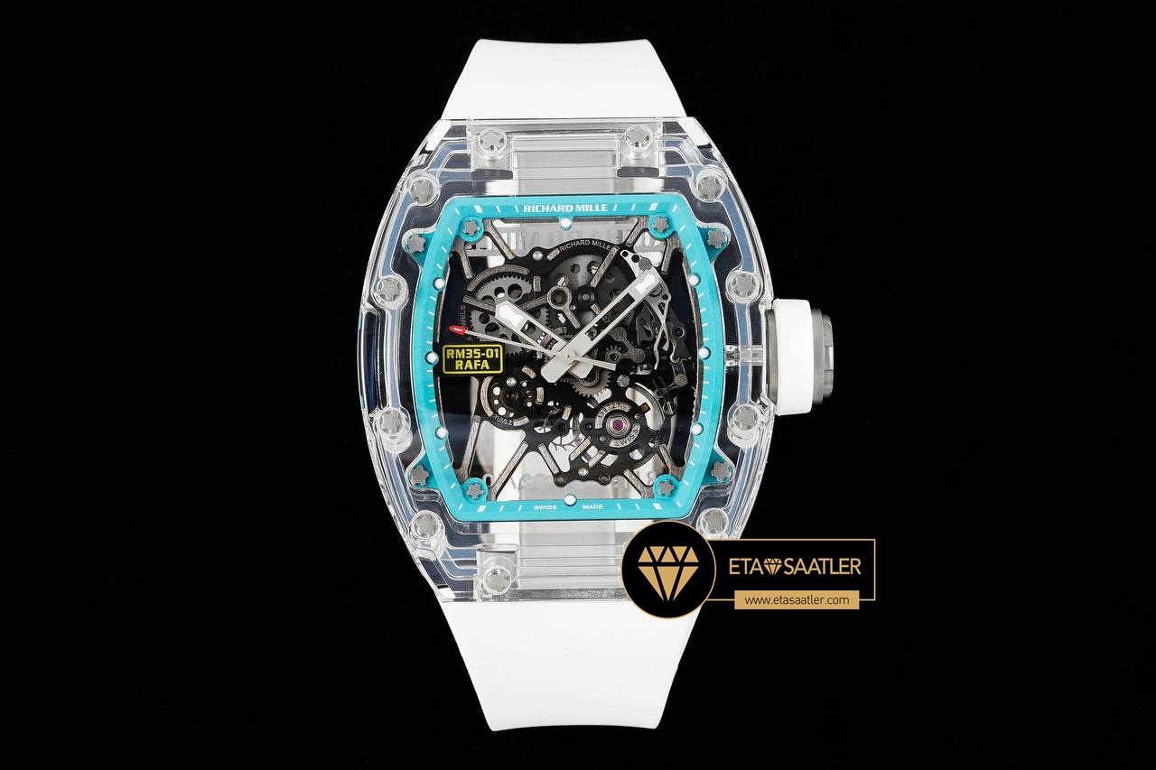 Richard Mille AET RM35-01 RAFA Karbon DLC Safir Cam Kasa SONIC V2 ETA