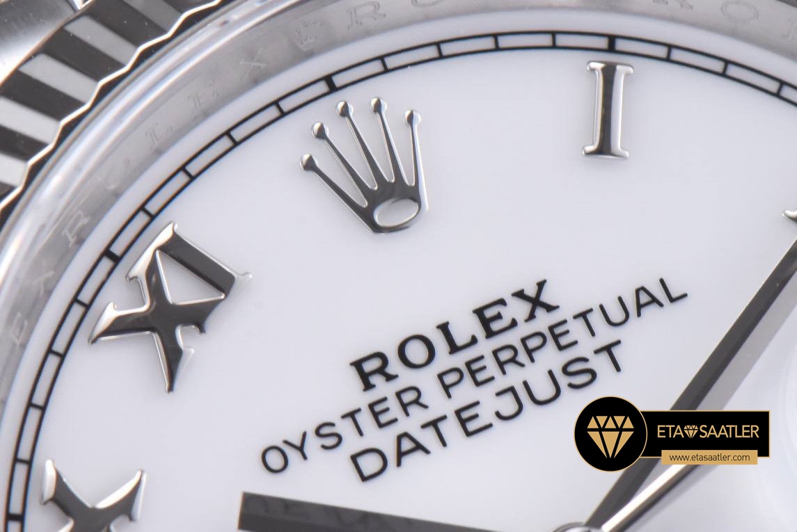 Rolex Datejust 126234 Roma Rakamlı Beyaz Kadran 36mm Clean Factory 3235 Super Clone ETA