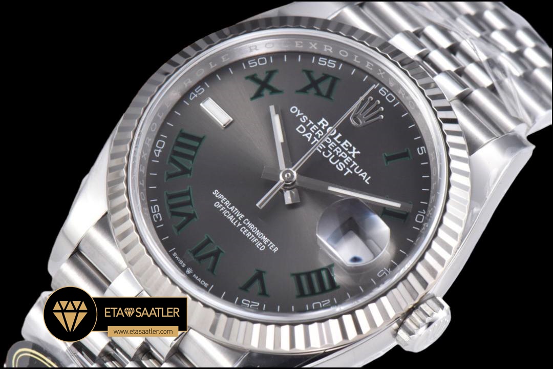 Rolex Datejust 126234 Roma Rakamlı Gri Kadran 36mm Clean Factory 3235 Super Clone ETA